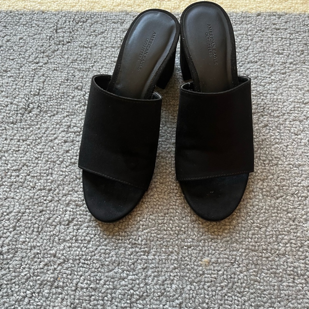 SOLD!!AE black mules size 7